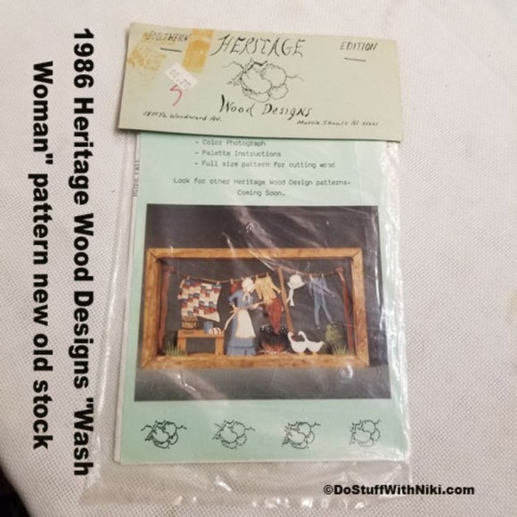 1986 Heritage Wood Designs "Wash Woman" pattern new old stock Pat016 - Picture 1 of 5